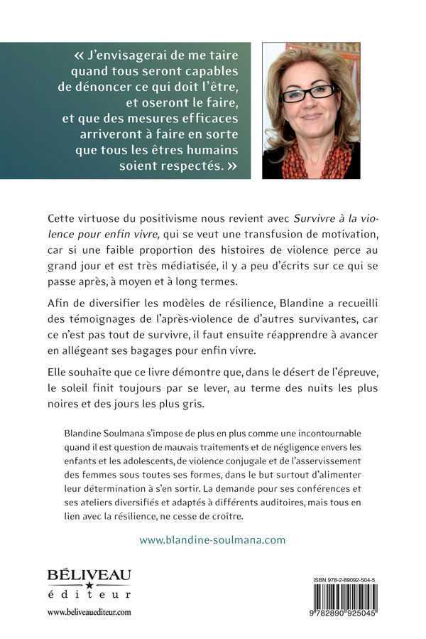 Survivre à la violence pour enfin vivre 4e de couverture